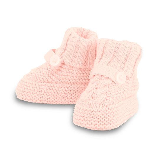 MAYORAL - Knit booties - Baby Pink