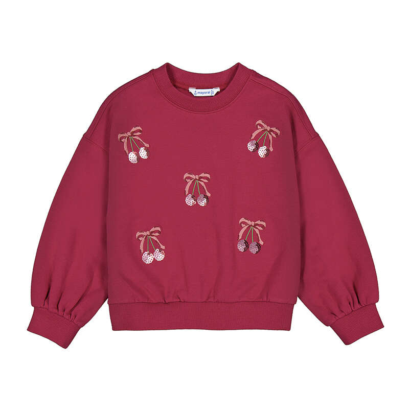 MAYORAL - Embroidered pullover - Cherry