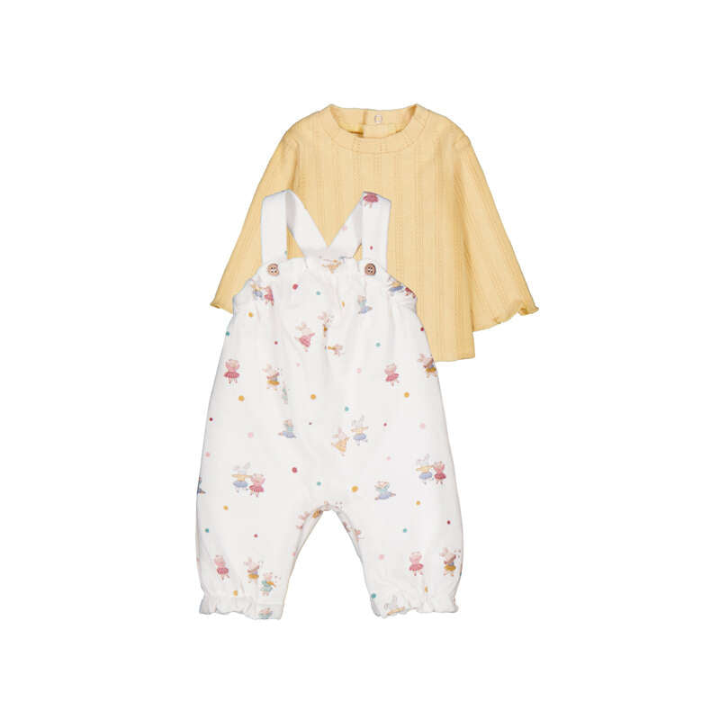 MAYORAL - Printed dungarees set - chamomille