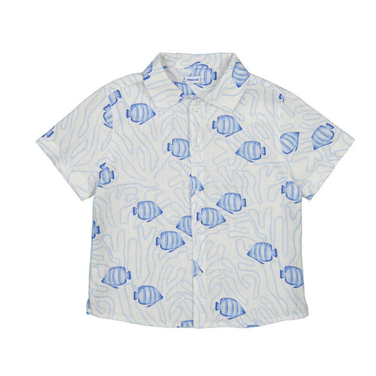 MAYORAL - S/s shirt - Whit-Blue