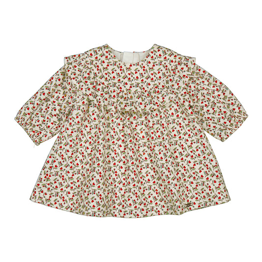 MAYORAL - Printed velvet dress - Cherry