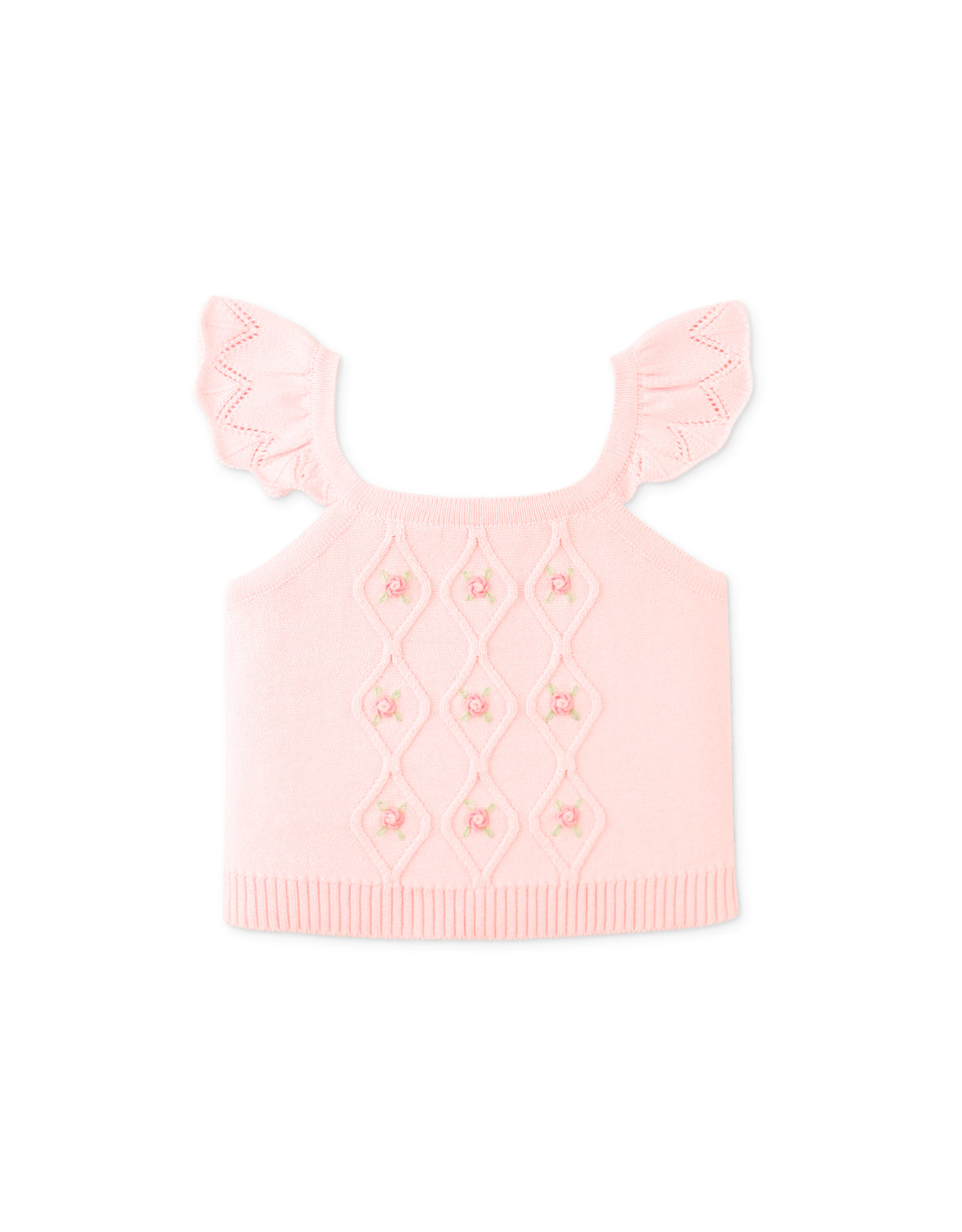 GINGERSNAPS - Baby Georgina Knitted Blouse With Bullion Flower Em