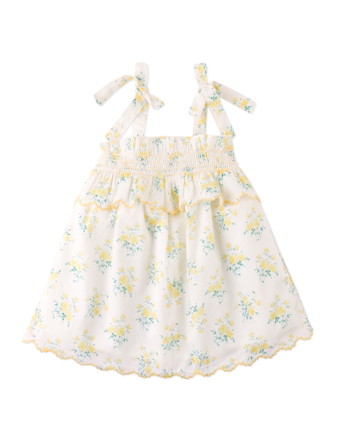 GINGERSNAPS - Baby Katie Embroidered Tiered Dress With Tie Straps