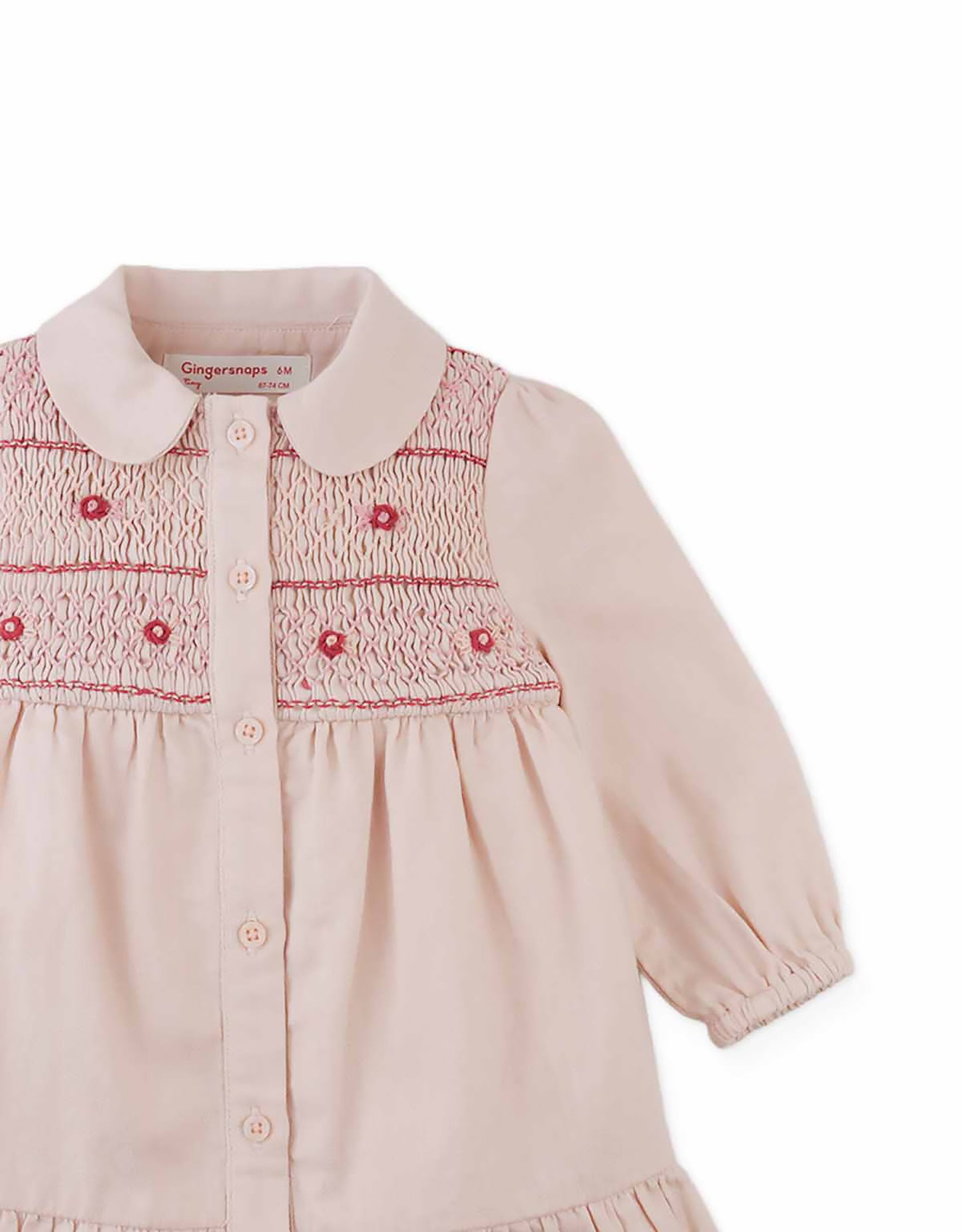 GINGERSNAPS - Baby Moira Smocked Dress With Rose Bullion