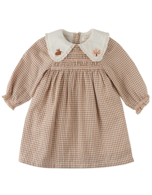 GINGERSNAPS - Baby Girl Jonesy Smocked Dress With Embroidery On The Collar