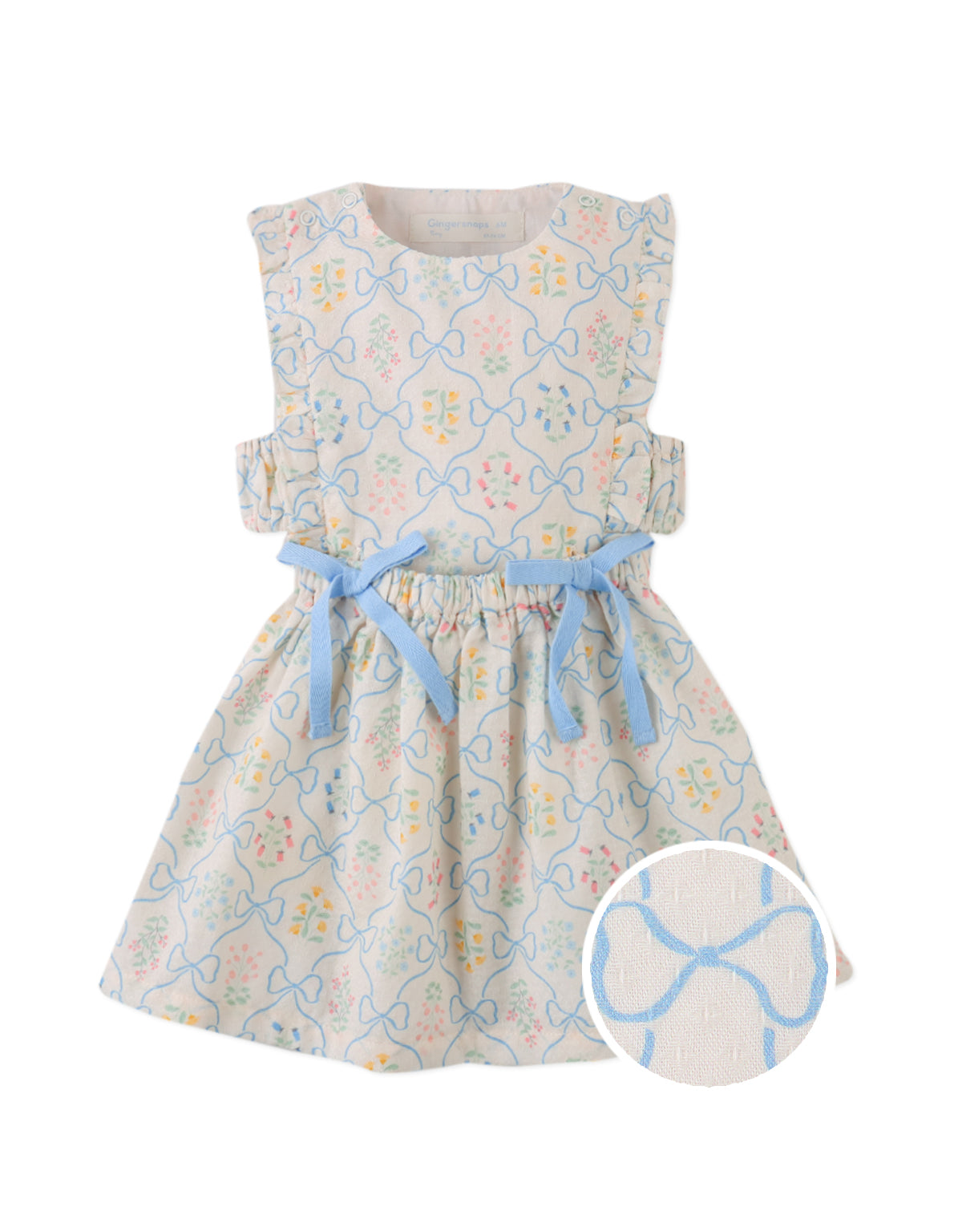 GINGERSNAPS - Baby Kelsea Dress With Bows & Detachable Bodice Top