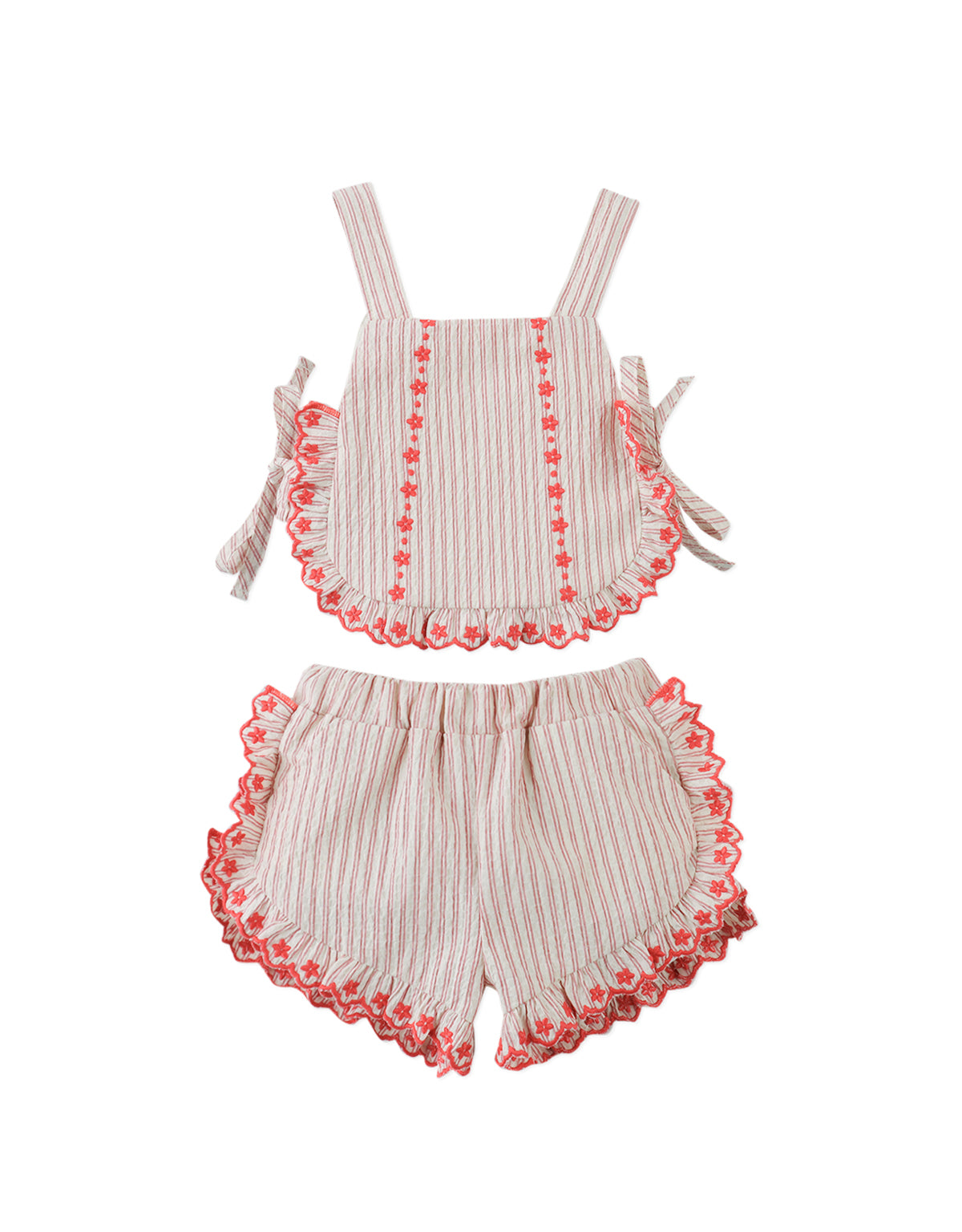 GINGERSNAPS - Baby Juria Apron Blouse & Shorts Set With Scalloped R