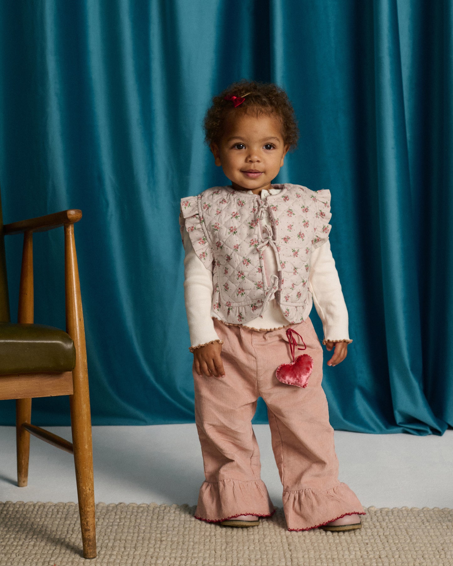 GINGERSNAPS - Baby Bessie Pants With Scallop Hem and Heart Plush
