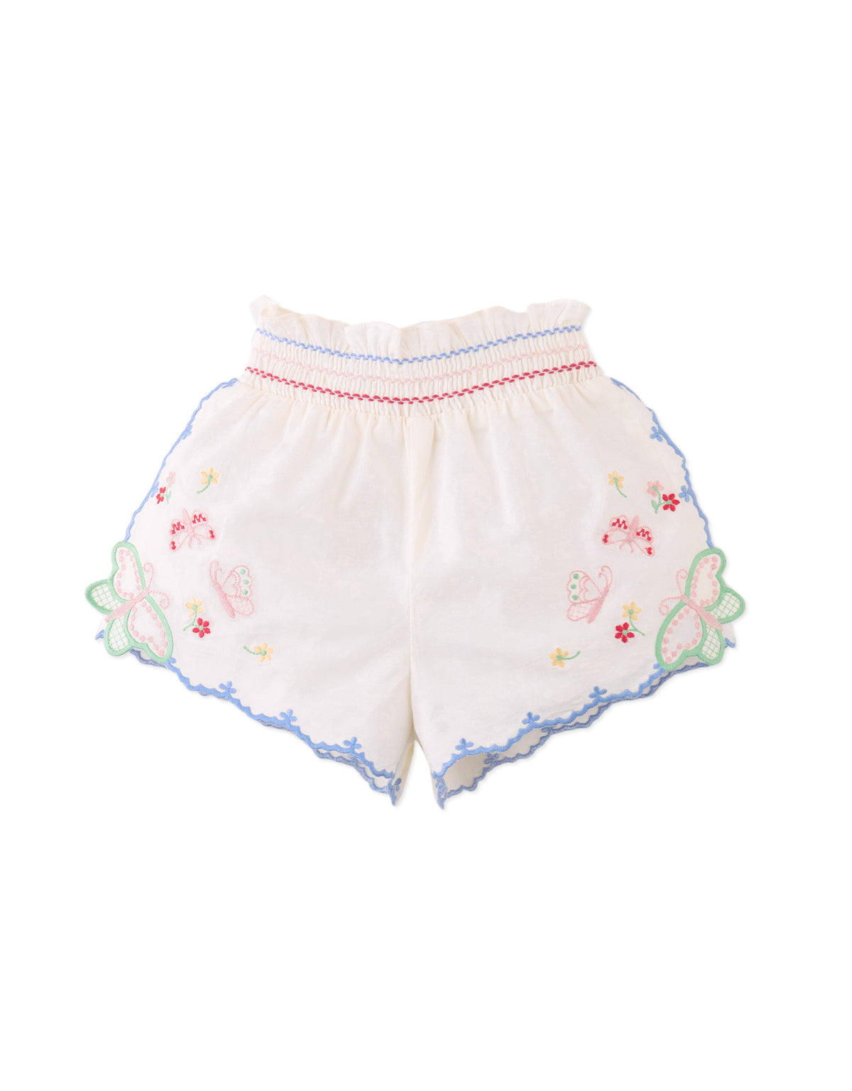 GINGERSNAPS - Baby Jisoo Shorts With Scalloped Edges & Butterfly