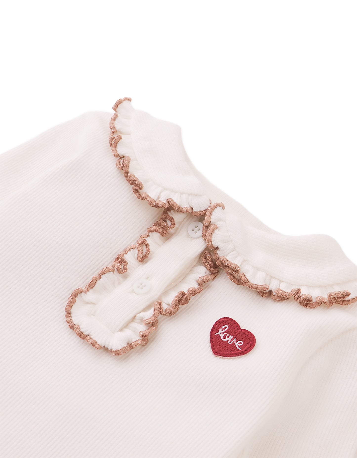 GINGERSNAPS - Baby Geraldine Ribbed Tee With Scalloped Collar