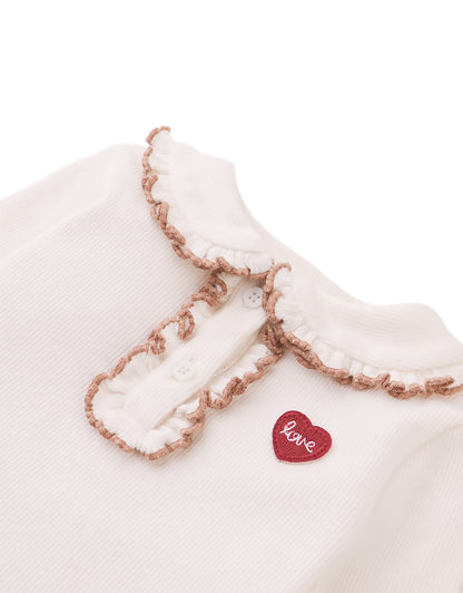 GINGERSNAPS - Baby Geraldine Ribbed Tee With Scalloped Collar