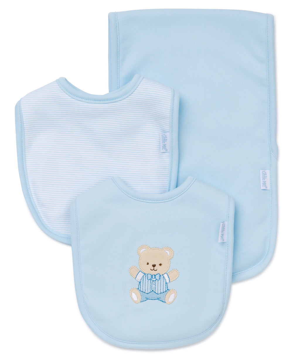 LITTLE ME - Cute Bear Bib & Burp Set