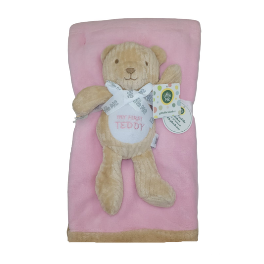 Giftable Blanket with Plush Toy - Pink