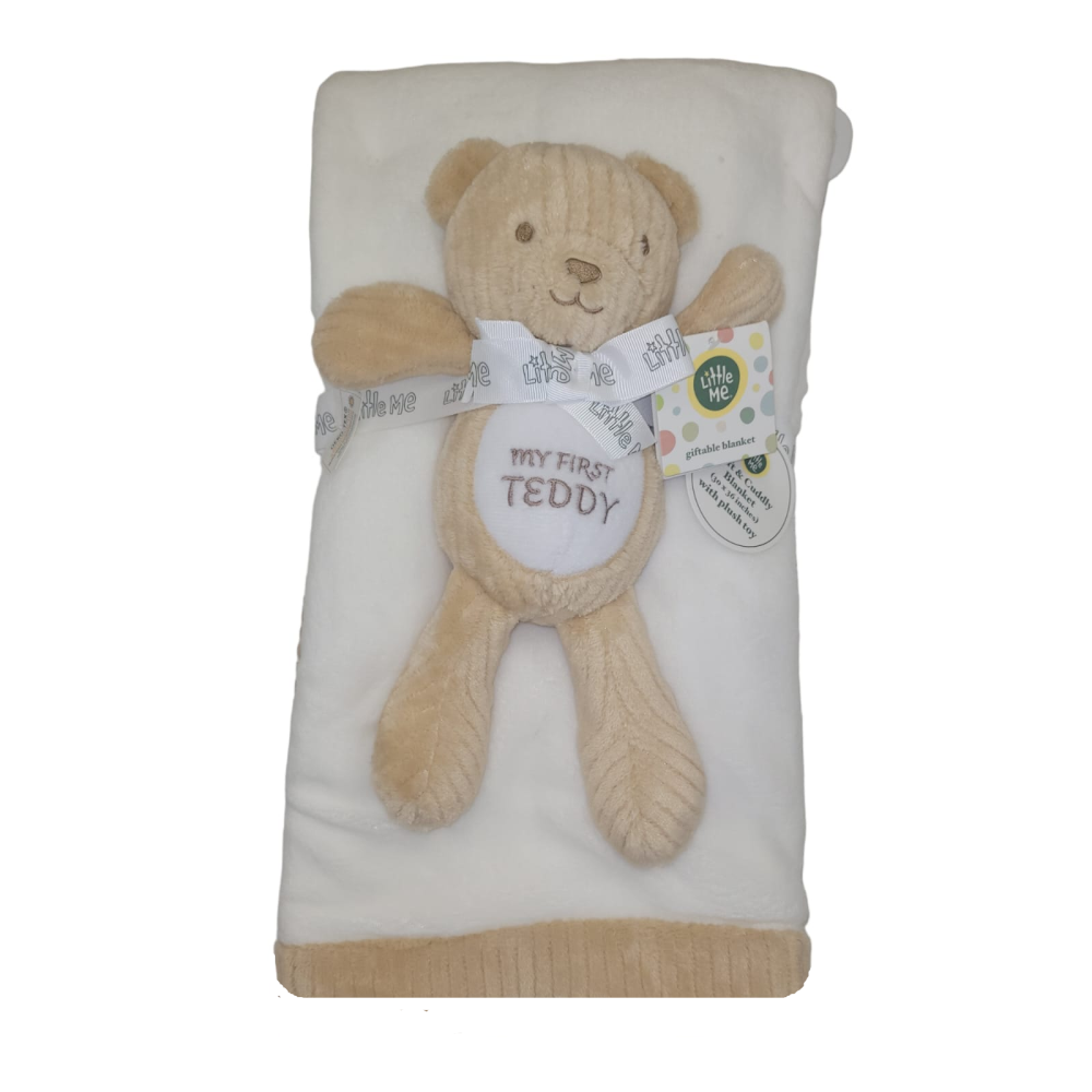 Giftable Blanket with Plush Toy - White