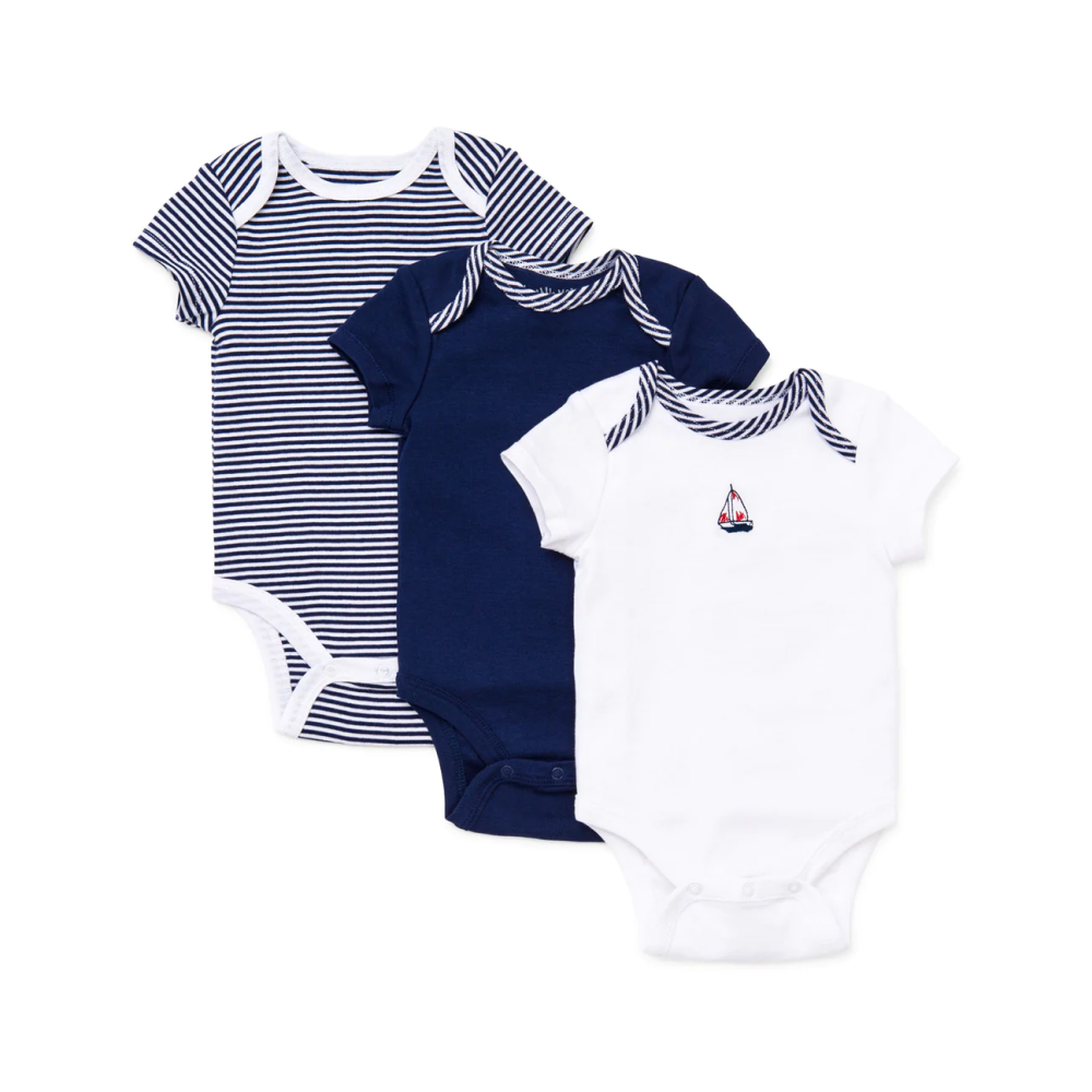 LITTLE ME - Sailboats 3-Pack Bodysuits