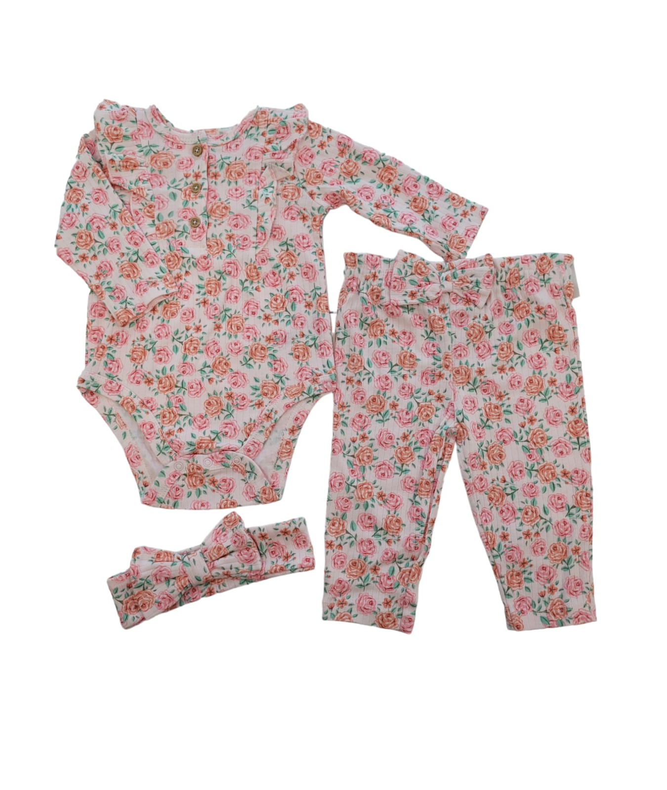 LITTLE ME - Roses Bodysuit Set