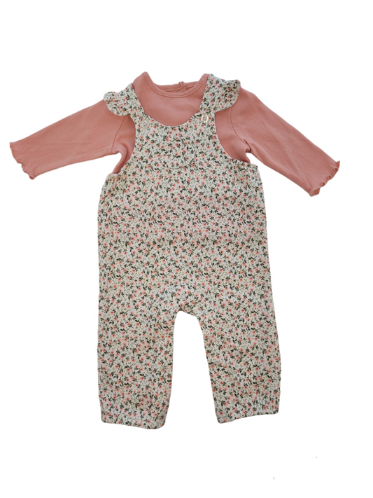 LITTLE ME - Ditsy Floral Overall Set