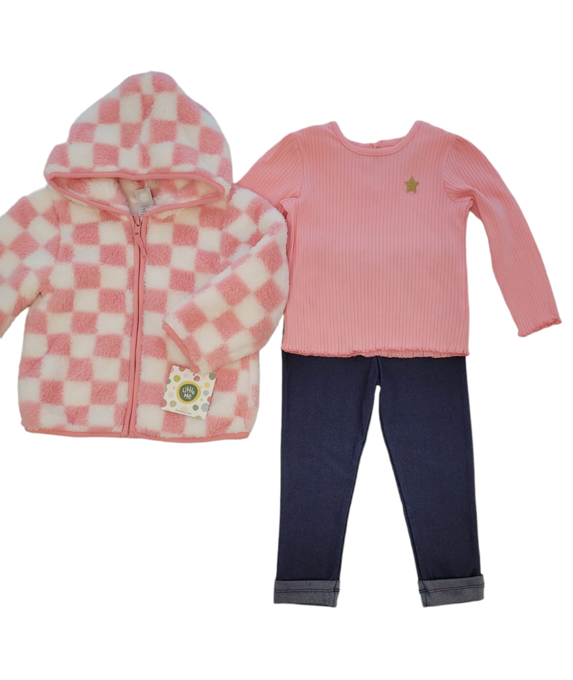 LITTLE ME - Checkerboatd 3Pc Sherpa Set