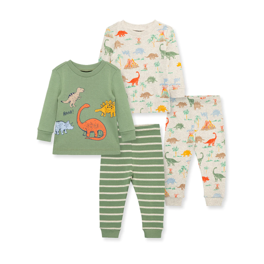 LITTLE ME - Dino 4-Piece Pajama Set