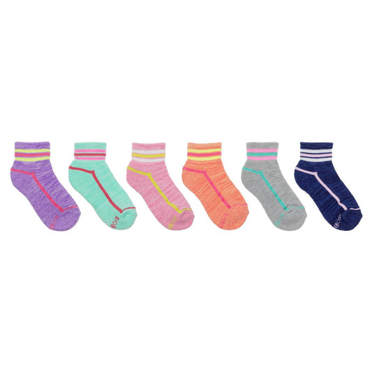 ROBEEZ - Free Run 6 Pack Quarter Socks for Toddlers and Kids