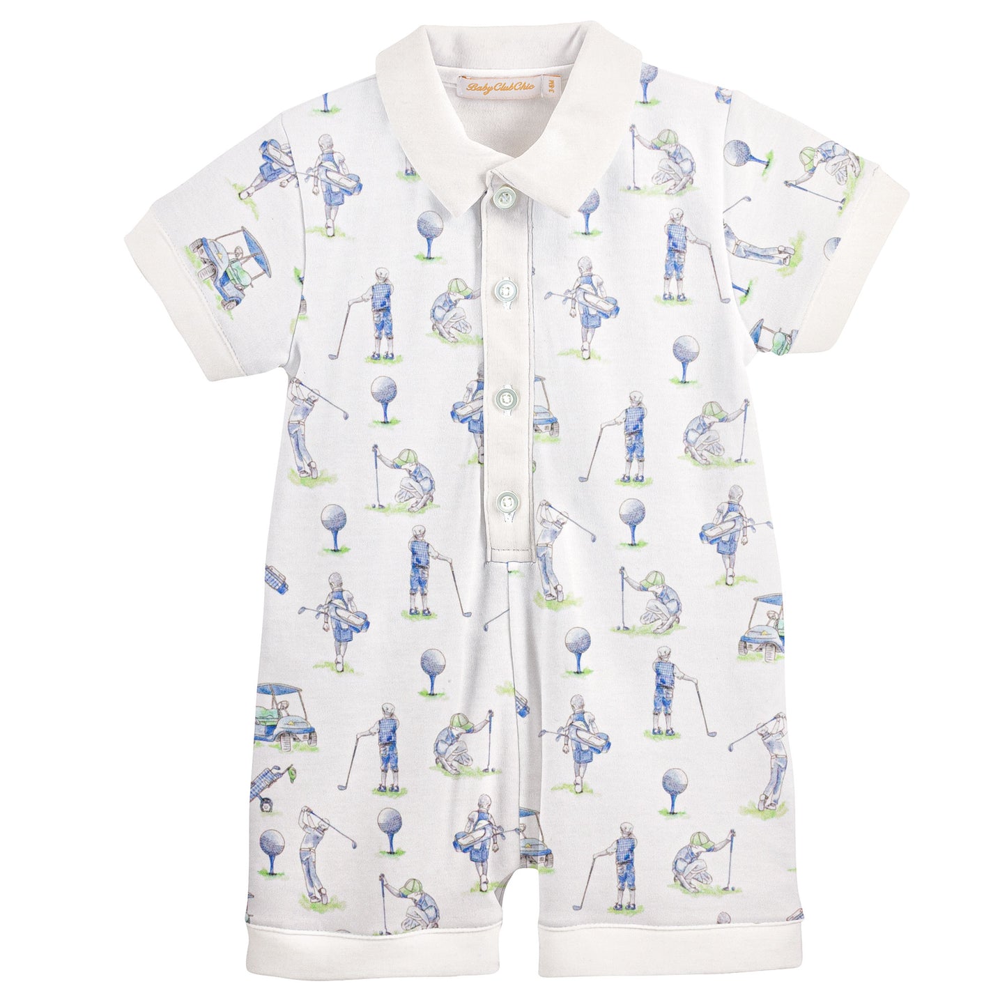 BABY CLUB CHIC - Golf field romper w/ collar