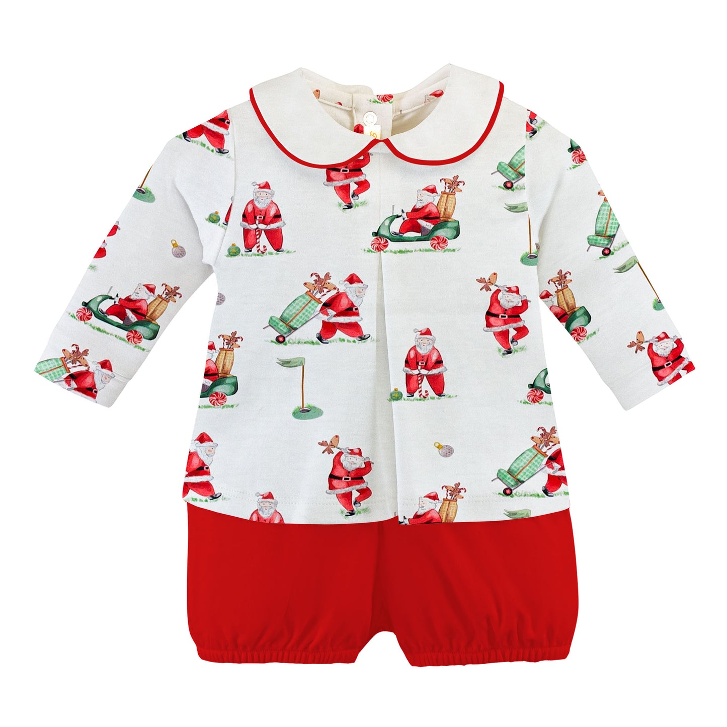 BABY CLUB CHIC - Santa´s Golf Printed Tee & Bloomer Set