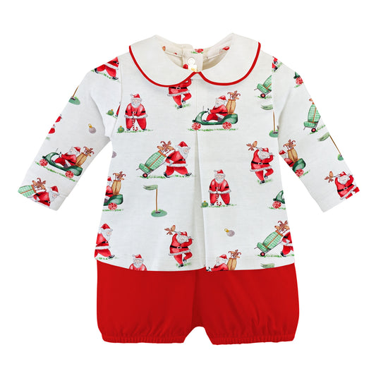 BABY CLUB CHIC - Santa´s Golf Printed Tee & Bloomer Set
