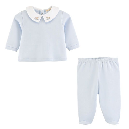 BABY CLUB CHIC -  Rocking Horse Pima Jacquard Top and Pant Set