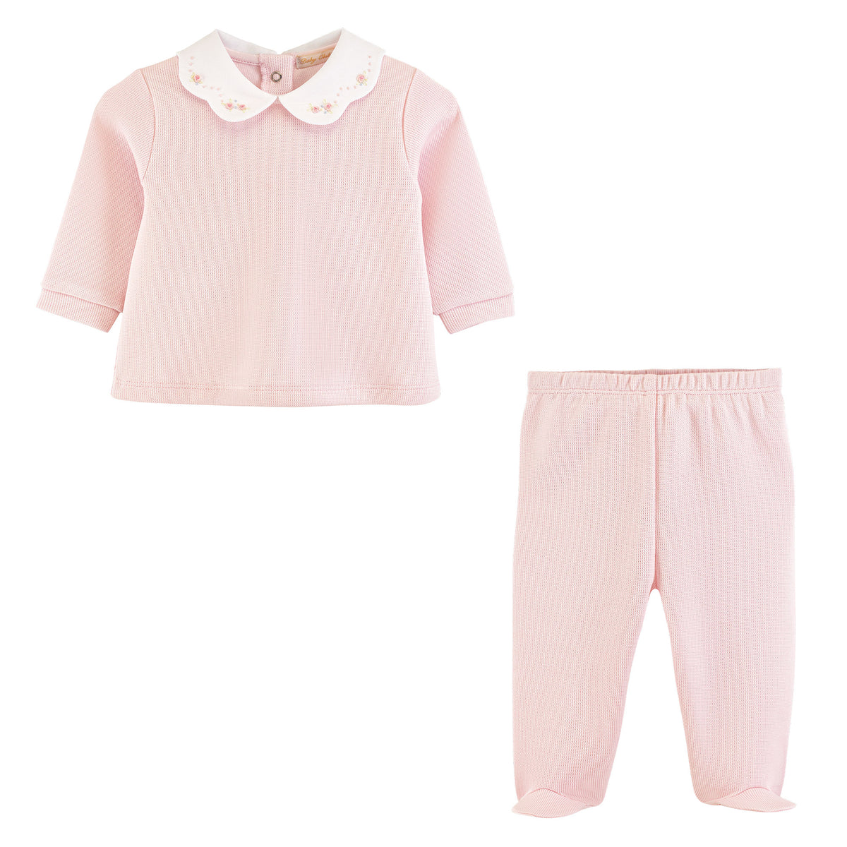 BABY CLUB CHIC -  Pretty Bows & Roses Pima Jacquard Top and Pant Set