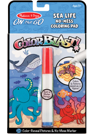 MELISSA & DOUG - On the Go ColorBlast No-Mess Coloring Pad - Sea Life