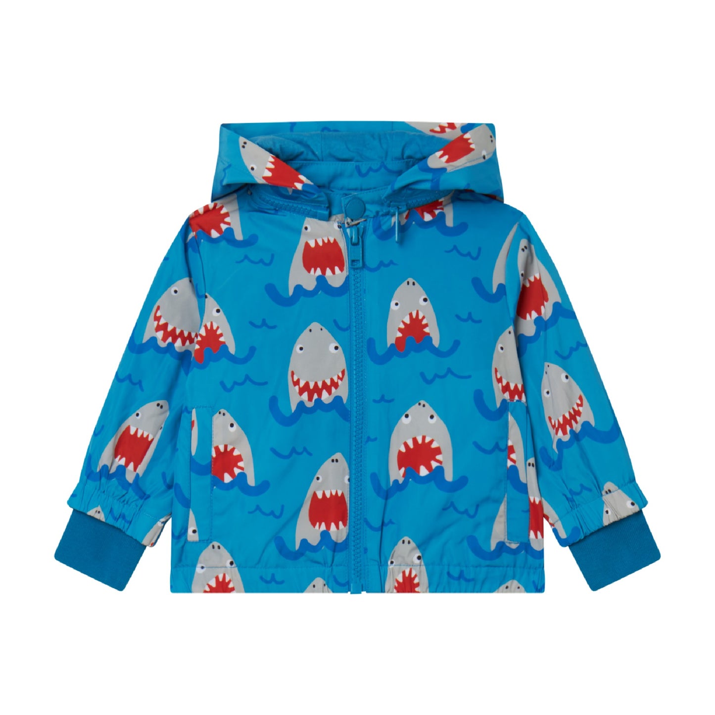 STELLA MACCARTNEY - Baby Boy Sharks Poliester Hooded Jacket