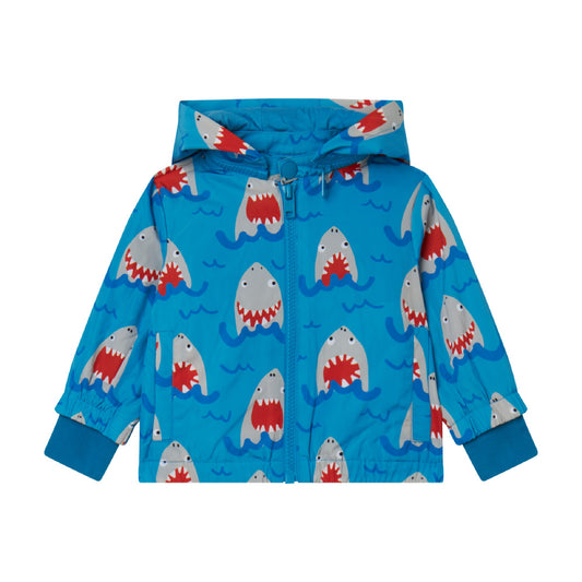 STELLA MACCARTNEY - Baby Boy Sharks Poliester Hooded Jacket