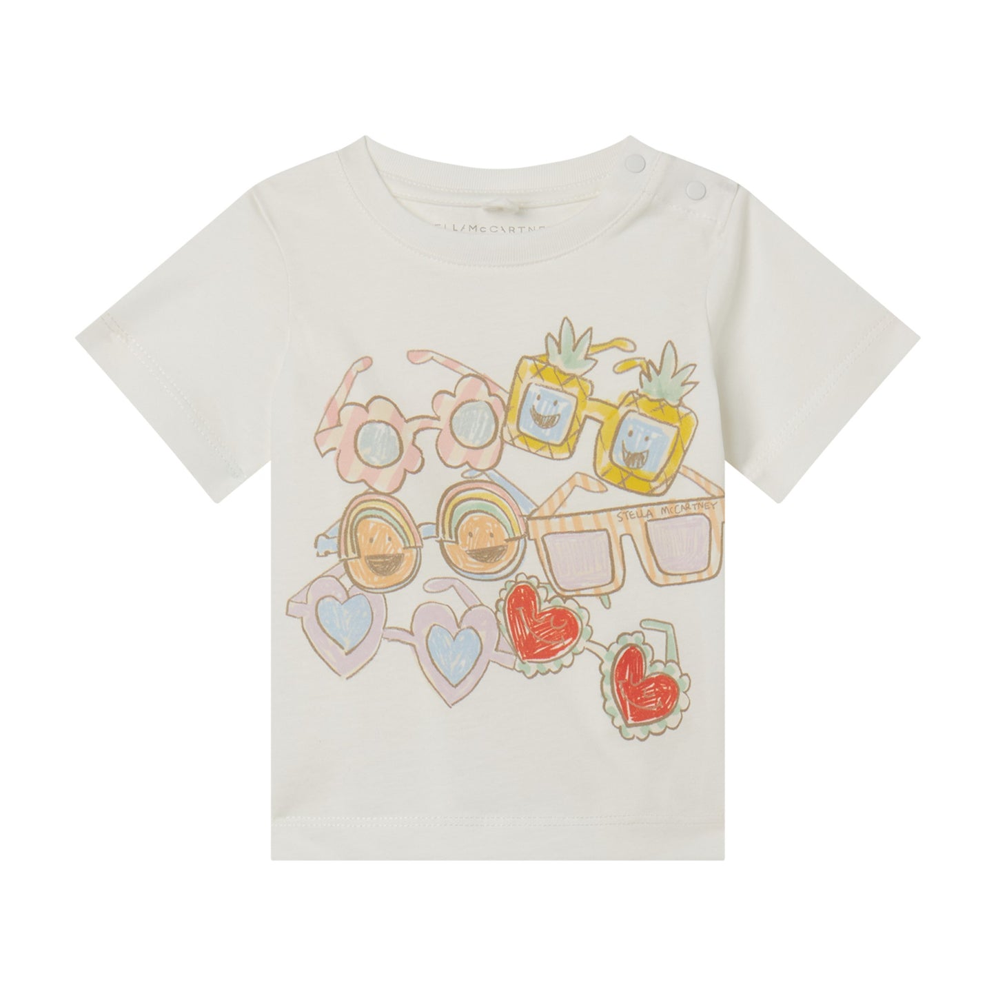 STELLA MCCARTNEY - Baby Girl SS Tee With Sunglasses Print