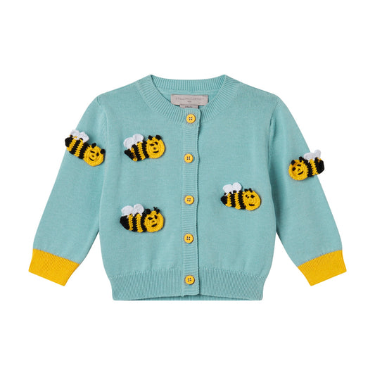 STELLA MCCARTNEY - Baby Girl Cardigan With Corchet Bees