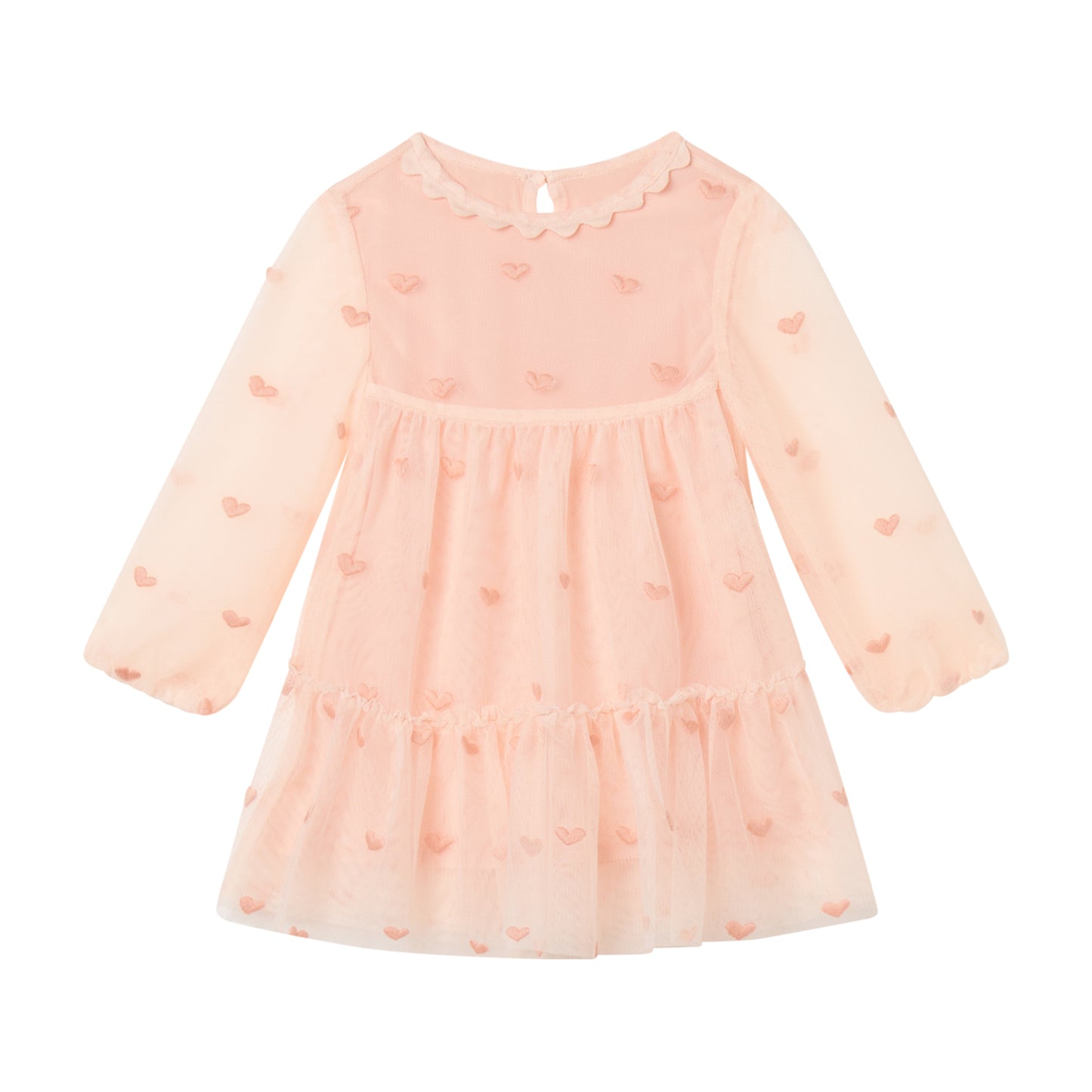 STELLA MCCARTNEY - BABY GIRL HEARTS EMBRO TULLE DRESS