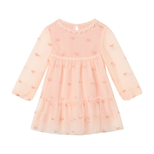 STELLA MCCARTNEY - BABY GIRL HEARTS EMBRO TULLE DRESS