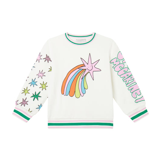 STELLA MCCARTNEY - Girl Sweatshirt W/Scribble And Shooting Stars Pr