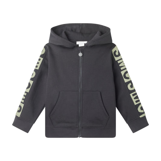 STELLA MCCARTNEY - BOY ZIP UP HOODIE WITH LOGO TAPE