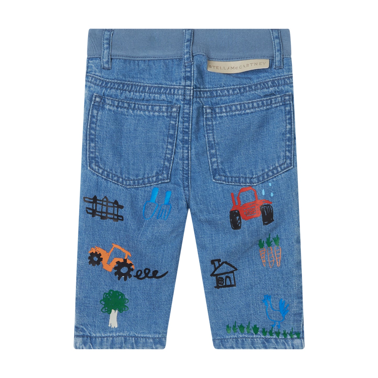 STELLA MCCARTNEY - Baby Boy Denim Pants With Farm Print