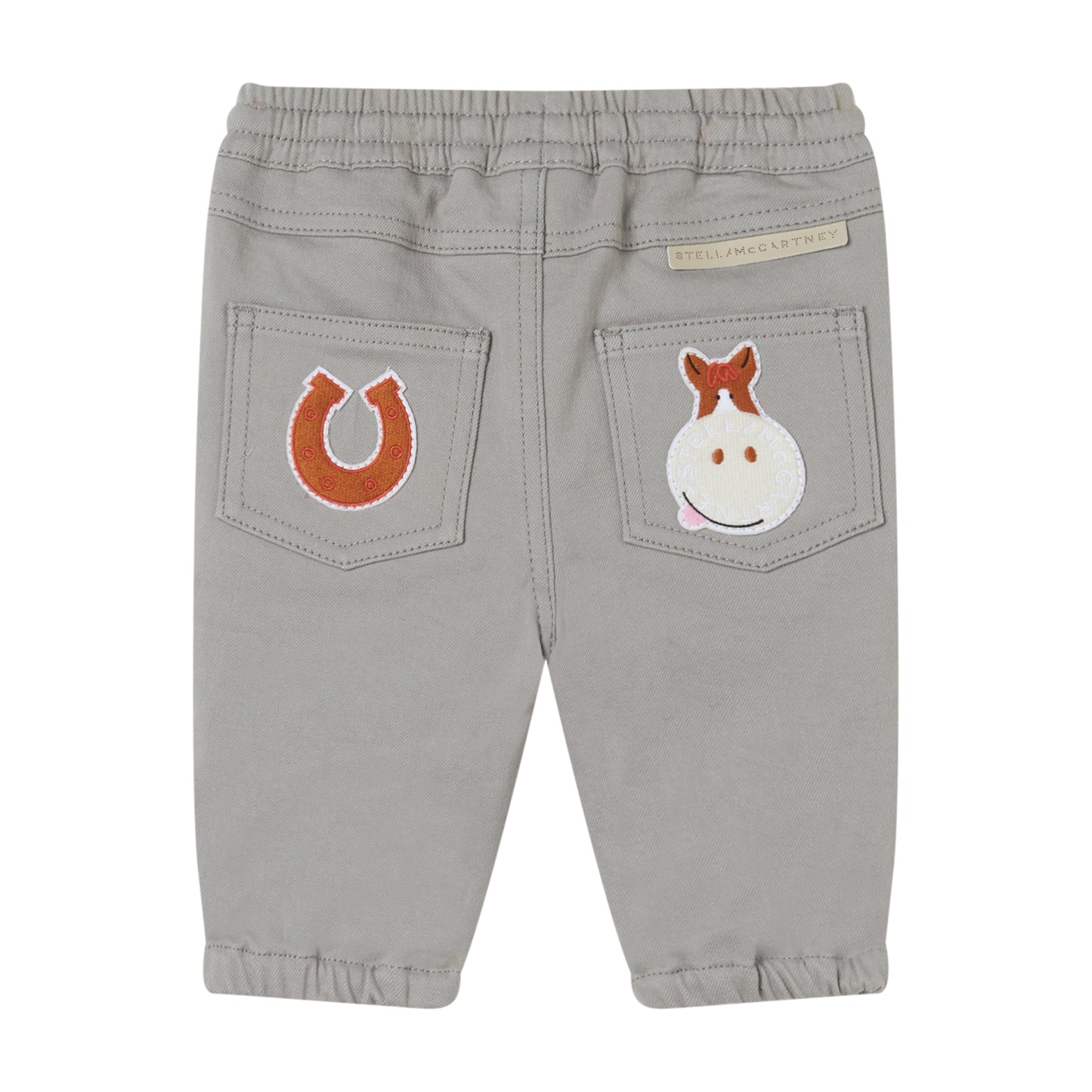 STELLA MCCARTNEY - Baby Boy Gabardine Pants With W Horses Badges