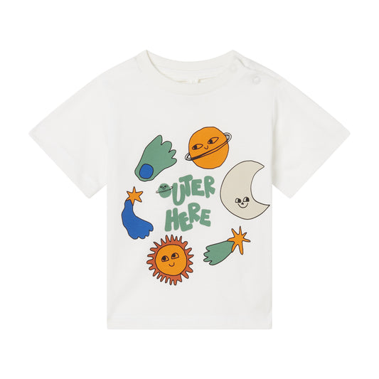 STELLA MCCARTNEY - BabyBoy SS Tee W/ Outer Here Planet Print