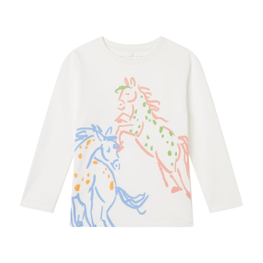 STELLA MCCARTNEY - Girls LS Tee With Horse Sketch Print