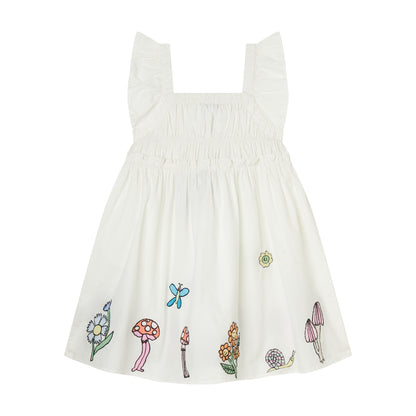 STELLA MCCARTNEY - GIRL SLEEVELESS DRESS WITH FAIRYLAND EMBRO