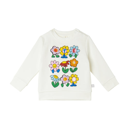 STELLA MCCARTNEY - Baby Girl Sweatshirt With Stella Lettering Flowers