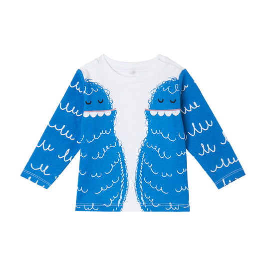 STELLA MCCARTNEY - Baby Boy LS T-Shirt With Double Yeti Print