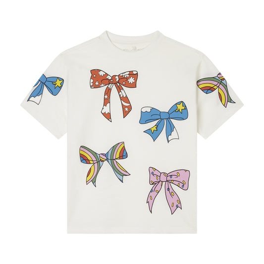 STELLA MCCARTNEY - Girls SS T-Shirt With Multicolor Bows Print