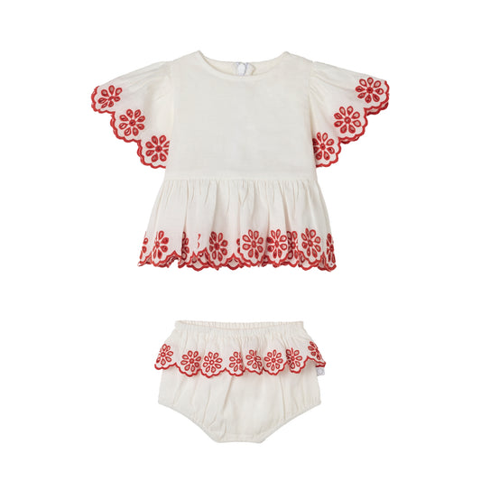 STELLA MCCARTNEY - Baby Girl 2 Pc Linen Top And Bloomers Set