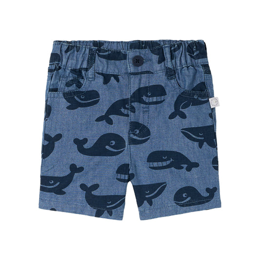 STELLA MCCARTNEY - Baby Boy Chambray Whale Shorts