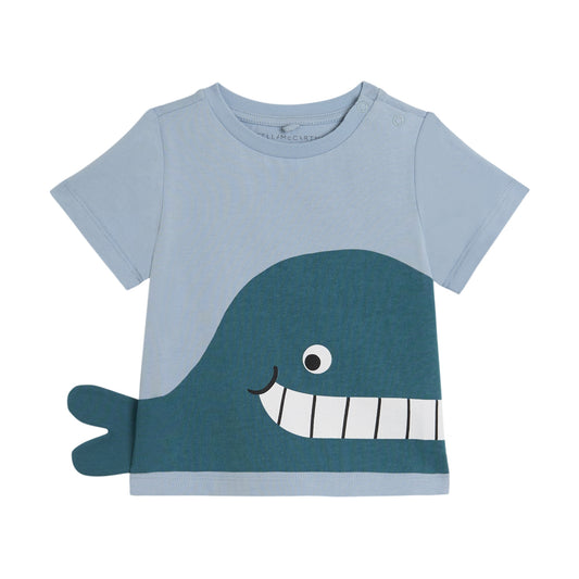 STELLA MCCARTNEY - Baby Boy SS T-Shirt With Whale Graphic