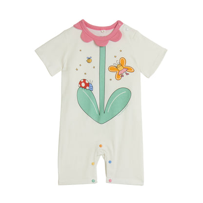 STELLA MCCARTNEY - Baby Girl SS Romper With Garden Critters